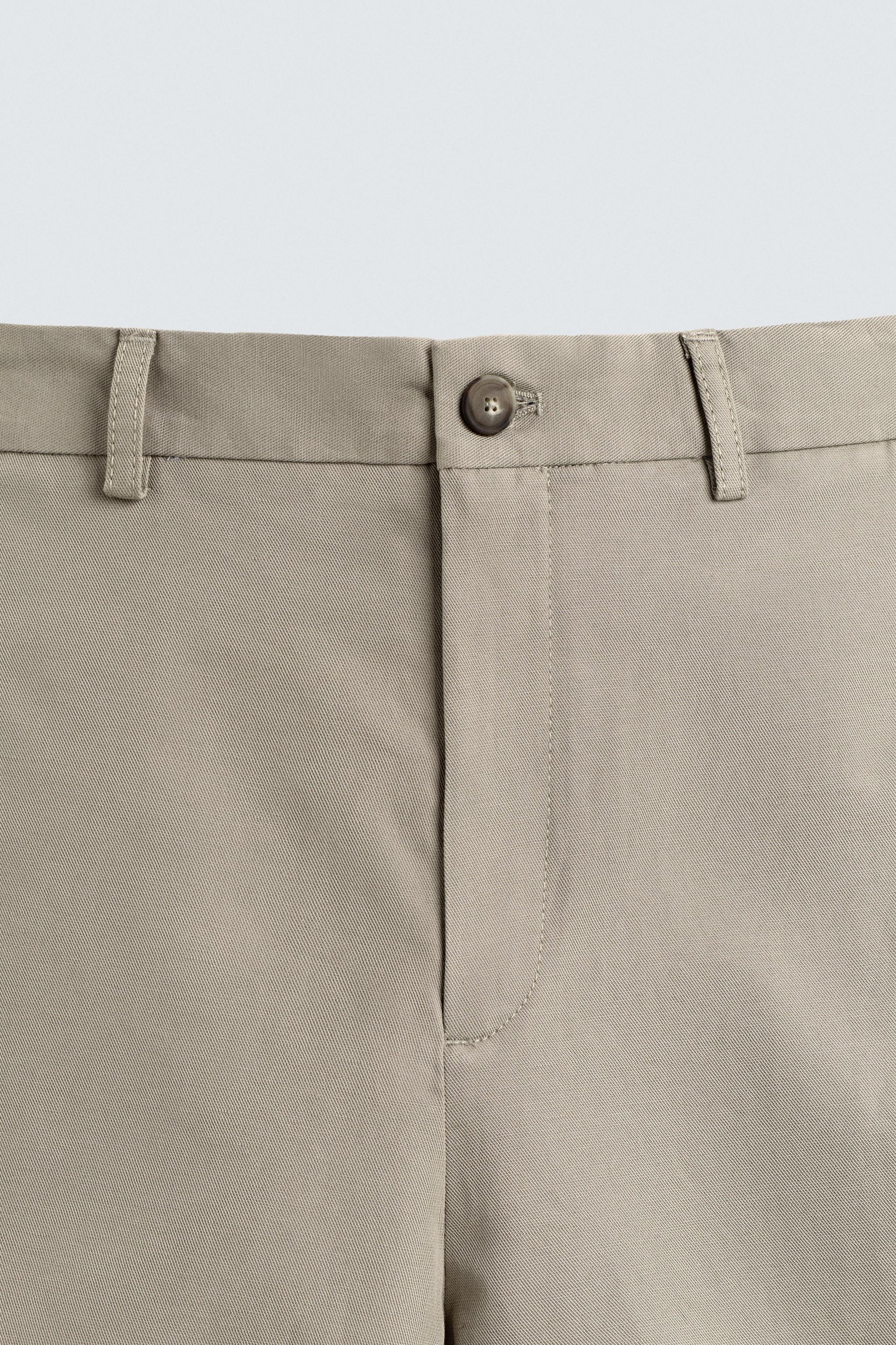 RELAXED FIT LINEN COTTON BLEND SHORTS